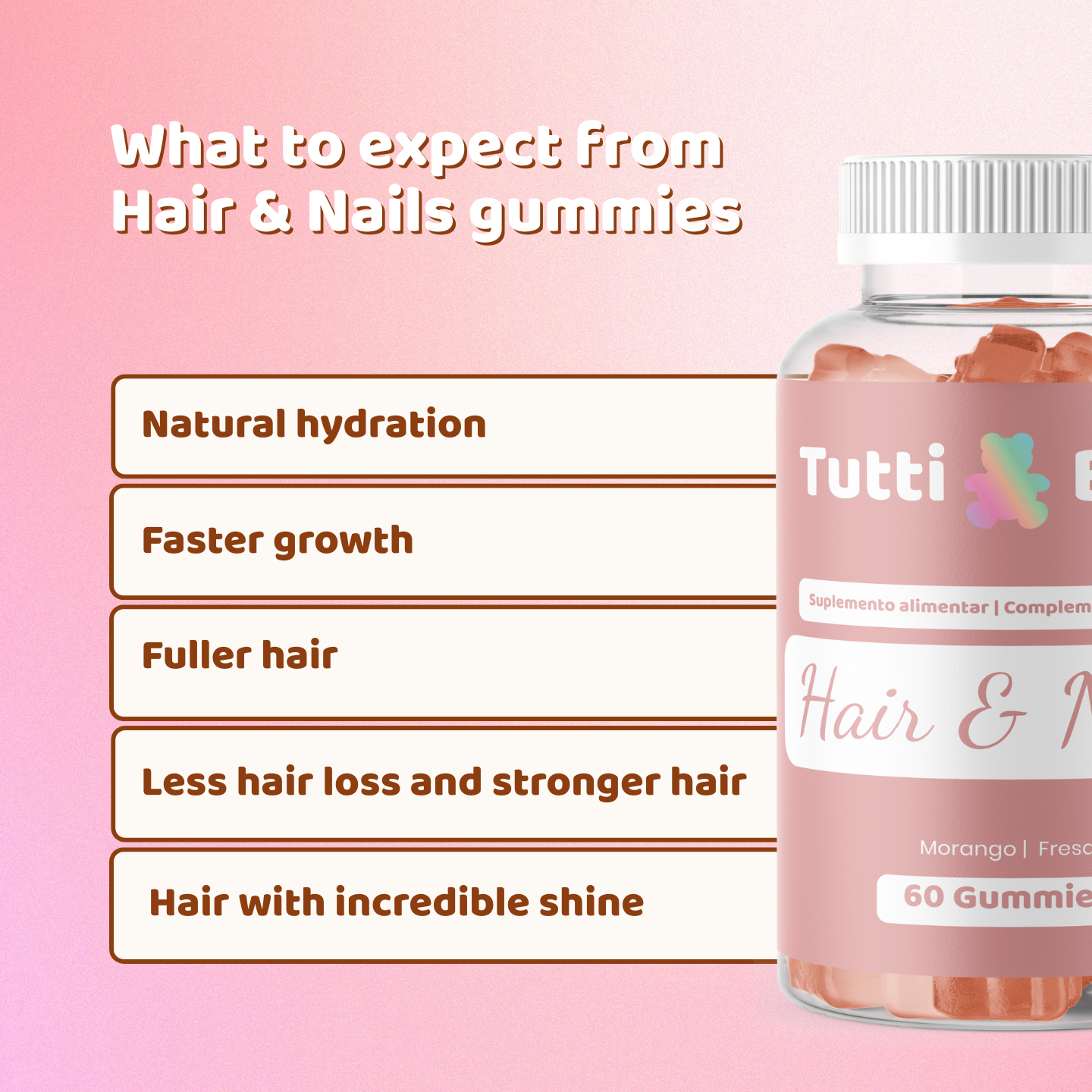 Gomas de crescimento do cabelo