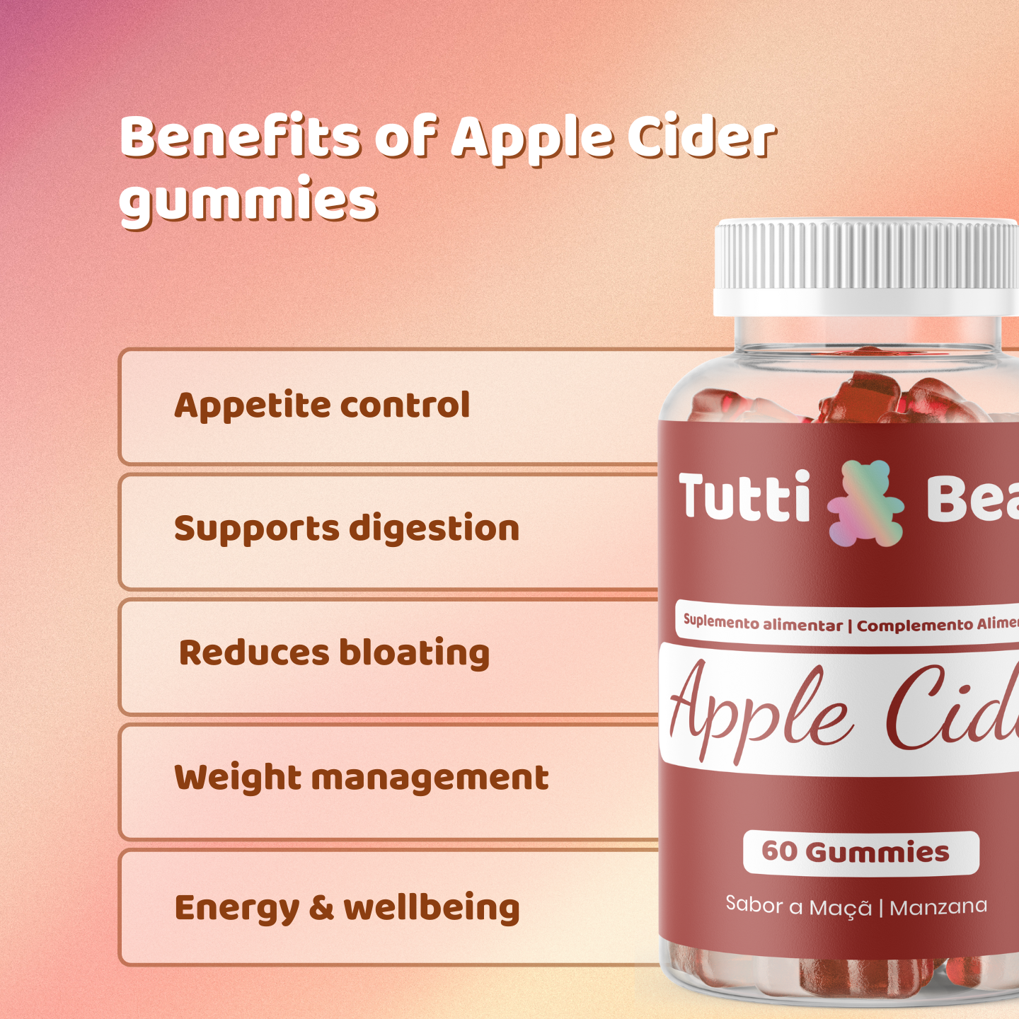 Gomas de vinagre de sidra de maçã