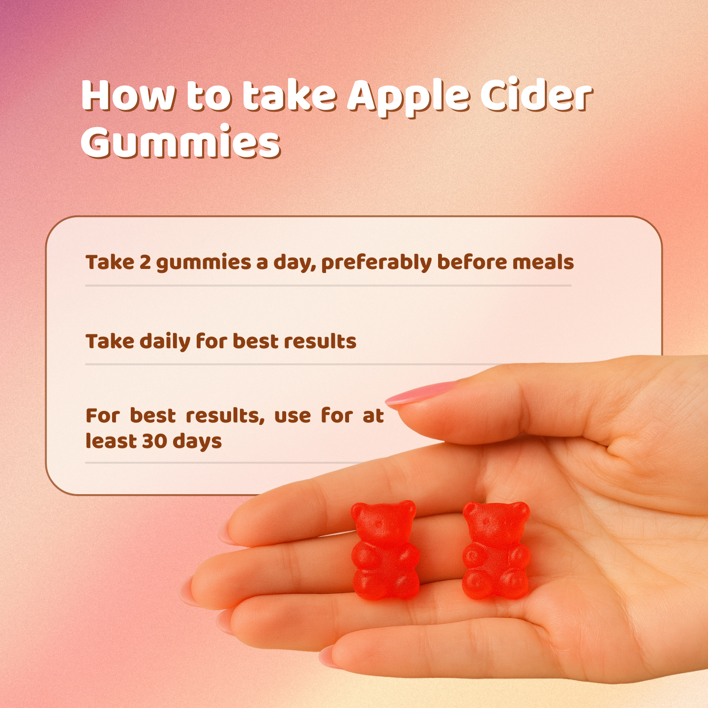 Gomas de vinagre de sidra de maçã