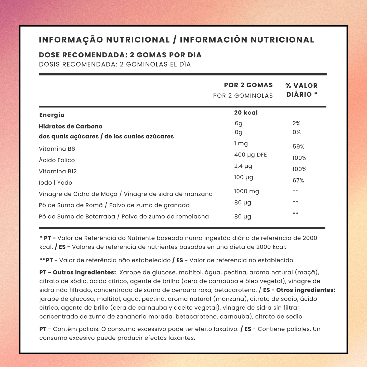 Gomas de vinagre de sidra de maçã